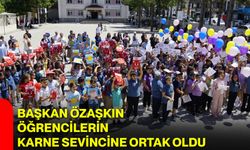Başkan Özaşkın öğrencilerin karne sevincine ortak oldu