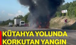 Kütahya yolunda korkutan yangın