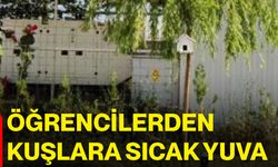 Öğrencilerden kuşlara sıcak yuva