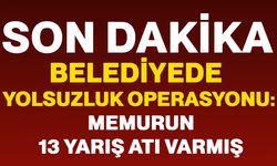 Belediyede yolsuzluk operasyonu: belediye memurunun 13 yarış atı varmış