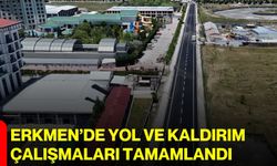 Erkmen’de yol ve kaldırım çalışmaları tamamlandı