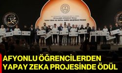 Afyonlu öğrencilerden yapay zeka projesinde ödül