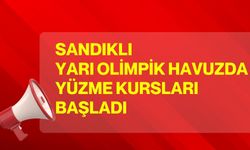 Sandıklı yarı olimpik havuzda yüzme kursları başladı