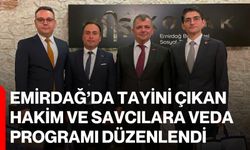 Emirdağ’da tayini çıkan hakim ve savcılara veda programı düzenlendi