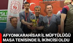 Afyonkarahisar İl Müftülüğü masa tenisinde il ikincisi oldu
