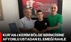 Kur’an-ı Kerim bölge birincisine Afyonlu ustadan el emeği rahle