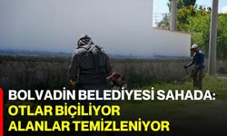 Bolvadin Belediyesi sahada: Otlar biçiliyor, alanlar temizleniyor
