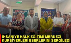 İhsaniye Halk Eğitimi Merkezi kursiyerleri eserlerini sergiledi