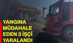 Yangına müdahale eden 3 işçi yaralandı