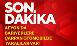 Afyon’da bariyerlere çarpan otomobilde yaralılar var!