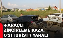 4 araçlı zincirleme kaza: 6'sı turist 7 yaralı