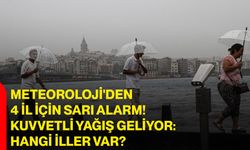 Meteoroloji'den 4 il için sarı alarm! Kuvvetli yağış geliyor: Hangi iller var?