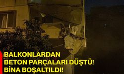 Balkonlardan beton parçaları düştü! Bina boşaltıldı
