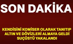 Kendisini komiser olarak tanıtıp altın ve dövizleri almaya geldi, suçüstü yakalandı