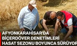 Afyonkarahisar'da biçerdöver denetimleri hasat sezonu boyunca sürüyor