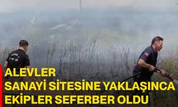 Alevler sanayi sitesine yaklaşınca ekipler seferber oldu