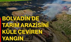 Bolvadin’de tarım arazisini küle çeviren yangın