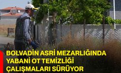 Bolvadin Asri Mezarlığında yabani ot temizliği çalışmaları sürüyor