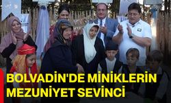 Bolvadin'de miniklerin mezuniyet sevinci