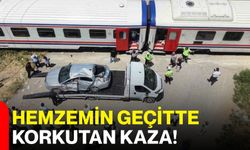 Hemzemin geçitte korkutan kaza!