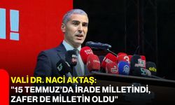Vali Dr. Naci Aktaş: "15 Temmuz’da irade milletindi, zafer de milletin oldu"