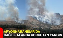 Afyonkarahisar'da dağlık alanda korkutan yangın