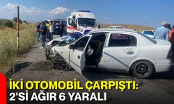 iki otomobil çarpıştı: 2'si ağır 6 yaralı