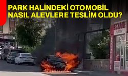 Park halindeki otomobil alevlere teslim oldu