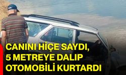 Canını hiçe saydı, 5 metreye dalıp otomobili kurtardı