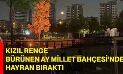 Kızıl renge bürünen ay Başakşehir Millet Bahçesi’nde hayran bıraktı