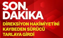 Direksiyon hakimiyetini kaybeden sürücü tarlaya girdi