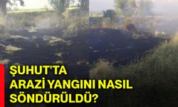 Şuhut'ta arazi yangını nasıl söndürüldü?