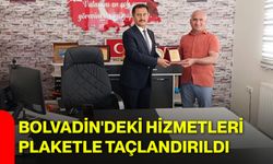 Bolvadin'deki hizmetleri plaketle taçlandırıldı