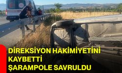 Direksiyon hakimiyetini kaybetti, şarampole savruldu