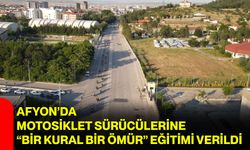 Afyon’da motosiklet sürücülerine “Bir kural bir ömür” eğitimi verildi