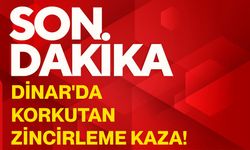 Dinar'da korkutan zincirleme kaza!