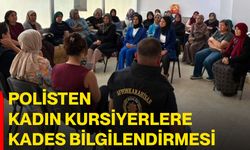 Polisten kadın kursiyerlere KADES bilgilendirmesi