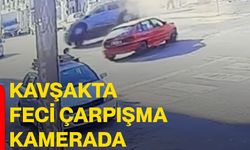 Kavşakta feci çarpışma kamerada