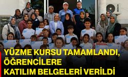 Yüzme kursu tamamlandı, öğrencilere katılım belgeleri verildi