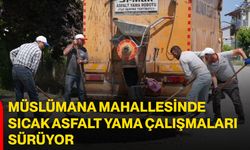 Müslümana Mahallesinde sıcak asfalt yama çalışmaları sürüyor