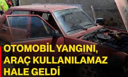 Otomobil yangını, araç kullanılamaz hale geldi