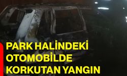 Park halindeki otomobilde korkutan yangın