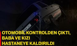 Otomobil kontrolden çıktı, baba ve kızı hastaneye kaldırıldı