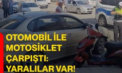 Otomobil ile motosiklet çarpıştı: Yaralılar var!