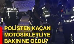 Polisten kaçan motosikletliye bakın ne oldu?