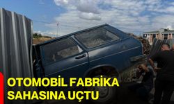 Otomobil fabrika sahasına uçtu
