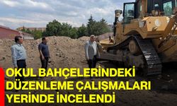 Okul bahçelerindeki düzenleme çalışmaları yerinde incelendi