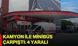 Kamyon ile minibüs çarpıştı: 4 yaralı