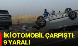 İki otomobil çarpıştı: 9 yaralı
