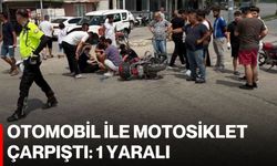 Otomobil ile motosiklet çarpıştı: 1 yaralı